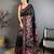Black pashmina silk woven kashmiri saree with unstitched blouse piece