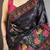 Black pashmina silk woven kashmiri saree with unstitched blouse piece