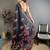 Black pashmina silk woven kashmiri saree with unstitched blouse piece