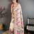 Cream pashmina silk woven kashmiri saree with unstitched blouse piece