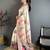 Cream pashmina silk woven kashmiri saree with unstitched blouse piece