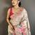 Cream pashmina silk woven kashmiri saree with unstitched blouse piece