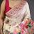 Cream pashmina silk woven kashmiri saree with unstitched blouse piece