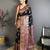 Black pashmina silk woven kashmiri saree with unstitched blouse piece
