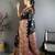 Black pashmina silk woven kashmiri saree with unstitched blouse piece