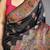Black pashmina silk woven kashmiri saree with unstitched blouse piece