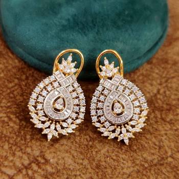 Celestia Luxe American Diamond Teardrop Pendant Set  3