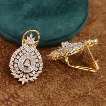 Celestia Luxe American Diamond Teardrop Pendant Set  4