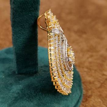 Celestia Luxe American Diamond Teardrop Pendant Set  5