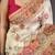 Cream pashmina silk woven kashmiri saree with unstitched blouse piece