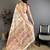 Cream pashmina silk woven kashmiri saree with unstitched blouse piece