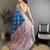 Teal pashmina silk woven kashmiri saree with unstitched blouse piece