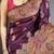 Wine pashmina silk woven kashmiri saree with unstitched blouse piece