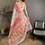 Cream & pink pashmina silk woven kashmiri saree with unstitched blouse piece