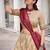 Offwhite Tasar Silk Bandhej Print Lehenga Choli With Purple Gotta Patti Dupatta