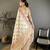 Cream pashmina silk woven kashmiri saree with unstitched blouse piece