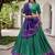 Green Tasar Silk Bandhej Print Lehenga Choli With Purple Gotta Patti Dupatta