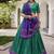 Green Tasar Silk Bandhej Print Lehenga Choli With Purple Gotta Patti Dupatta