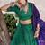 Green Tasar Silk Bandhej Print Lehenga Choli With Purple Gotta Patti Dupatta