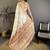 Cream pashmina silk woven kashmiri saree with unstitched blouse piece