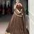 Brown Chanderi Silk 6 Meter Flair Navratri Lehenga Choli Fully Stitched Ethnic Set