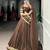 Brown Chanderi Silk 6 Meter Flair Navratri Lehenga Choli Fully Stitched Ethnic Set