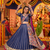 Blue Chanderi Silk 5 Meter Flair Lehenga Choli Fully Stitched Ethnic Set