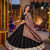 Black Chanderi Silk 5 Meter Flair Lehenga Choli Fully Stitched Ethnic Set