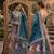 PEACOCK BLUE NUTTERFLY NET PARTY WEAR EMBROIDERY LEHENGA CHOLI