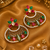 Gold finish designer stone statement earrings
