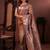 Brown soft silk blend zari paithani saree with unstitched blouse piece