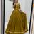 Olive Green Mirror Handwork Pure Cotton Navratri Lehenga Choli Set with Blouse