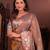 Brown soft silk blend zari paithani saree with unstitched blouse piece