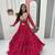 Women's Navratri Thread Embroidery & Cording Work Pure Fox Georgette Big Flair pink Lehenga Choli with Blouse