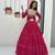 Women's Navratri Thread Embroidery & Cording Work Pure Fox Georgette Big Flair pink Lehenga Choli with Blouse