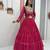 Women's Navratri Thread Embroidery & Cording Work Pure Fox Georgette Big Flair pink Lehenga Choli with Blouse