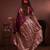 Maroon soft silk blend zari paithani saree with unstitched blouse piece