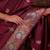 Maroon soft silk blend zari paithani saree with unstitched blouse piece