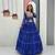 Royal Blue Thread Embroidery & Cording Work Pure Fox Georgette Navratri Lehenga Choli with Blouse