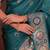 Teal soft silk blend zari paithani saree with unstitched blouse piece