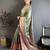 Green kanjeevaram silk blend zari woven saree with unstitched blouse piece