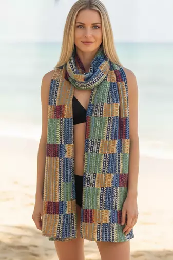 Women's bandhani printed multicolor cotton dupatta