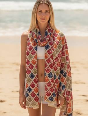 Women's bandhani printed multicolor cotton dupatta 1