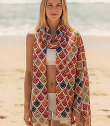 Women's bandhani printed multicolor cotton dupatta