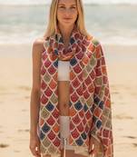 Women's bandhani printed multicolor cotton dupatta