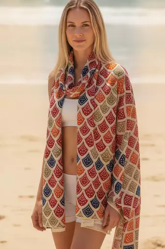 Women's bandhani printed multicolor cotton dupatta