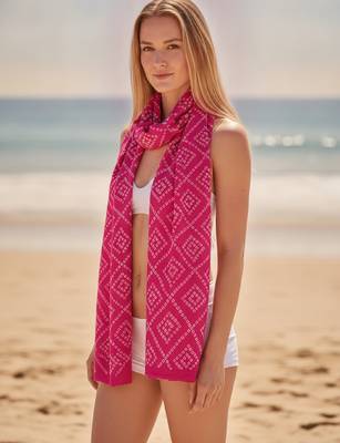 Women's bandhani printed pink rayon dupatta 3