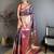 Purple kanjeevaram silk blend zari woven saree with unstitched blouse piece