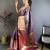 Purple kanjeevaram silk blend zari woven saree with unstitched blouse piece