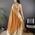 Orange nylon viscose zari woven saree with unstitched blouse piece